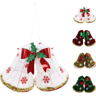 Klokke juledekoration 38cm 4ass d | 2 stk