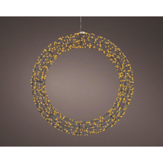 Kaemingk mikro led krans metal stabil ydre længde 7,5 cm x b. 58 cm x h. 58 cm