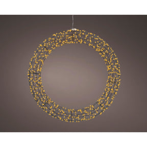 Kaemingk mikro led krans metal stabil ydre længde 7,5 cm x b. 58 cm x h. 58 cm