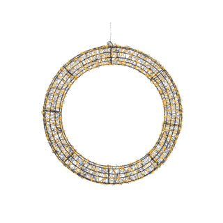 Kaemingk mikro led krans metal stabil ydre længde 7,5 cm x b. 58 cm x h. 58 cm