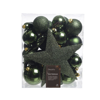 Kaemingk julekugler polystyren mat, skinnende, glitter mix dia8cm