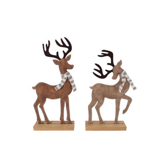 Skulptur rensdyrbrun 2 assorteret 15x5x31cm