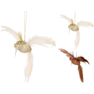 Fuglehængende deco 22cm 2ass farve