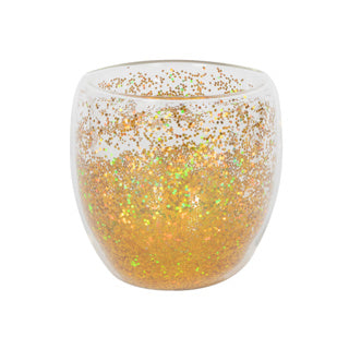 No fire glas konfetti dobbeltvægget guld ø9x8,6cm 250ml