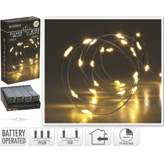 No fire sølvtrådsbelysning 40led