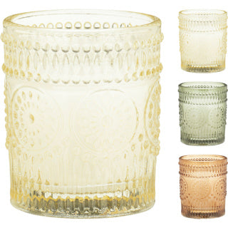 Stearinlys i glas 5x6cm 3ass | 12 stk