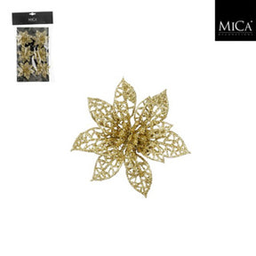Edelman klip julestjerne guld 6 stk - h1xd8cm | 4 stk