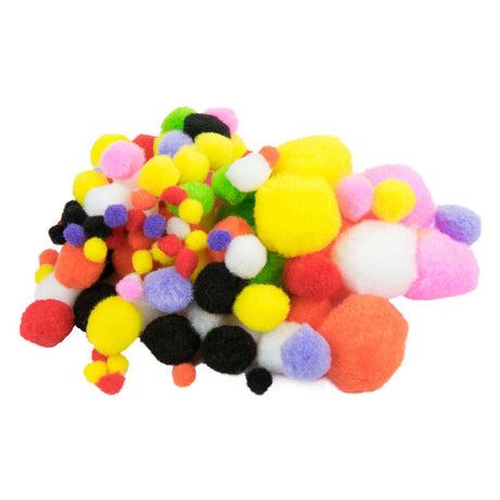 Edco farvede pomponer, 100 stk.