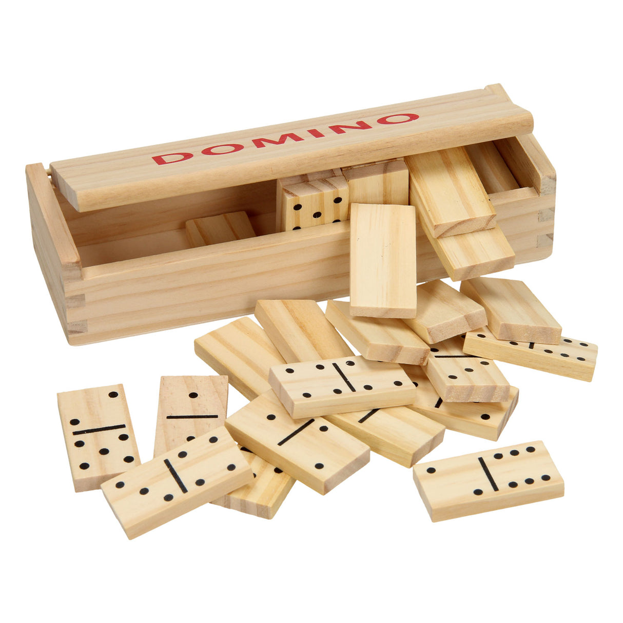 Eddy legetøj domino i naturlig træ