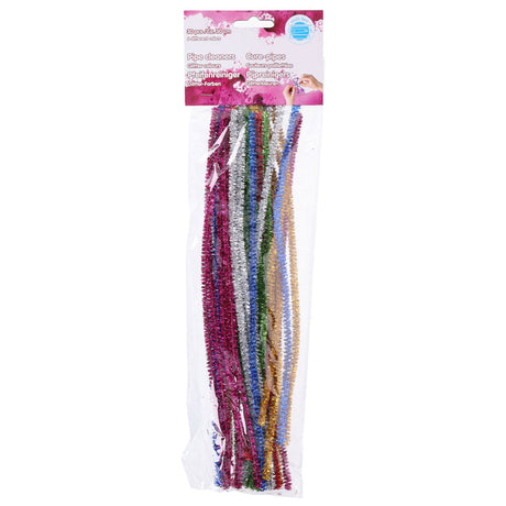 Edco håndværkslinje chenilletråd 30 stykker - piberensere glitterfarver - håndværkstråd bøjelig - hobby og kreativ brug - 30 cm - 6 farver