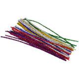 Edco håndværkslinje chenilletråd 30 stykker - piberensere glitterfarver - håndværkstråd bøjelig - hobby og kreativ brug - 30 cm - 6 farver