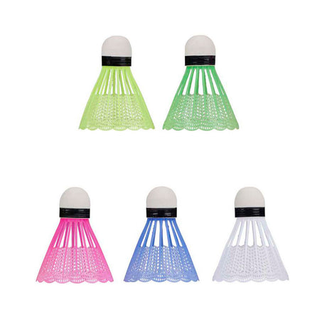 Eddy toys badminton shuttle - 5 styk - badminton fjerbolde plastik - farvede badminton shuttle - badmintonbolde til træning og rekreativ leg