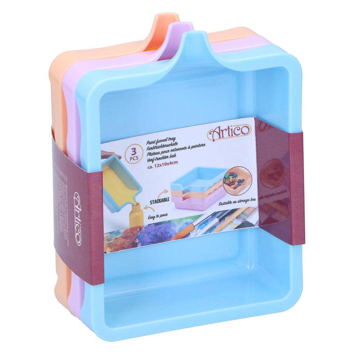 Palette blandebakker af maling, 3 stk.