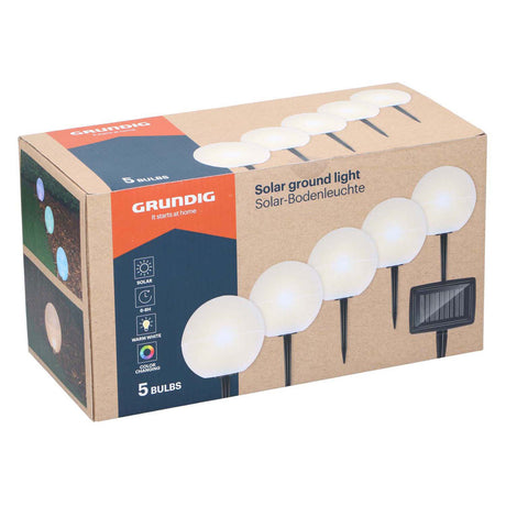 Grundig solcellehavelamper, 5 stk.