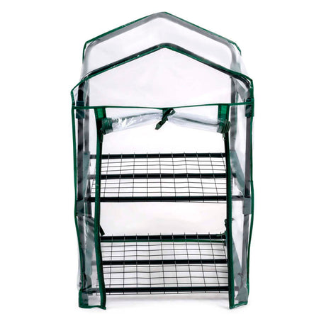 Kinzo drivhus vækstkasse 45 x 50 x 80 cm - havedrivhus med 2 etager - kompakt drivhus til planter og vækstkasse - vejrbestandig og gennemsigtig