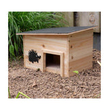 Livsvarigt have-pindsvinehus i træ 32x26x20 cm