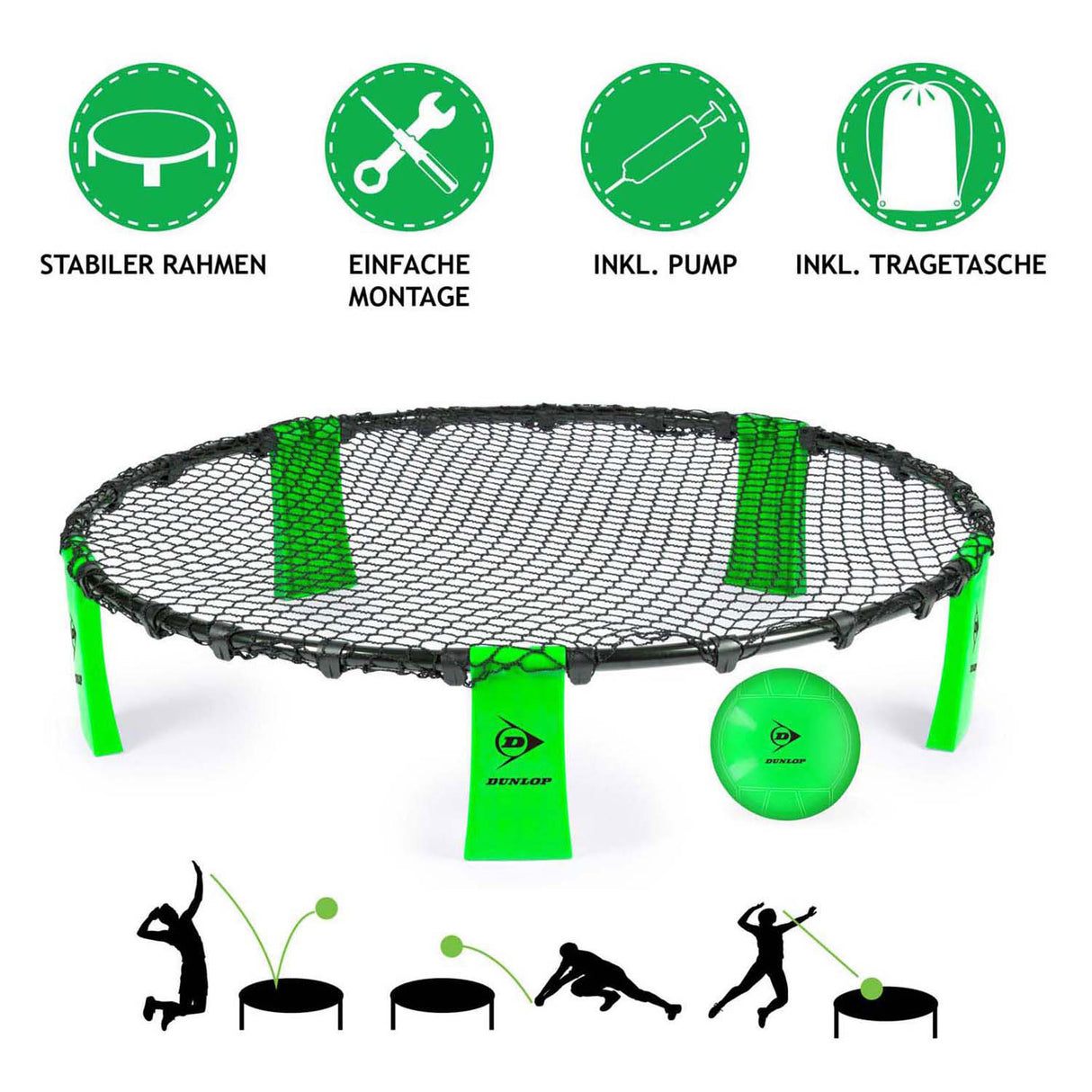 Fang og kast spil spyderball | grøn | 90 cm
