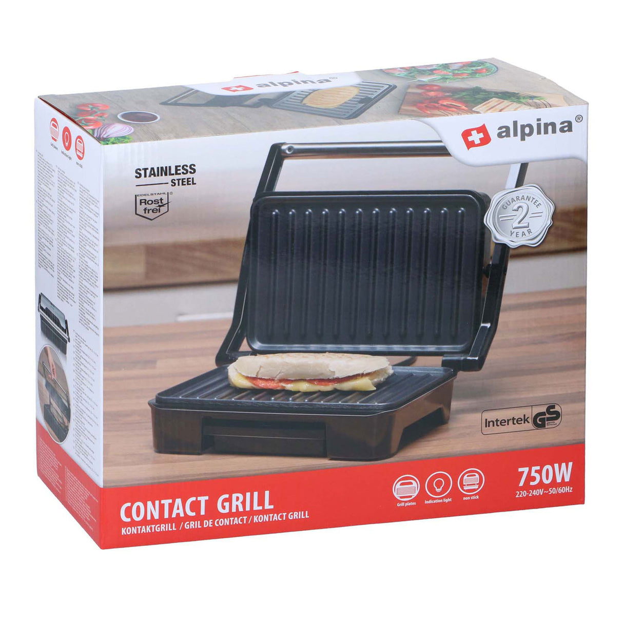 Brødrister grill 750w