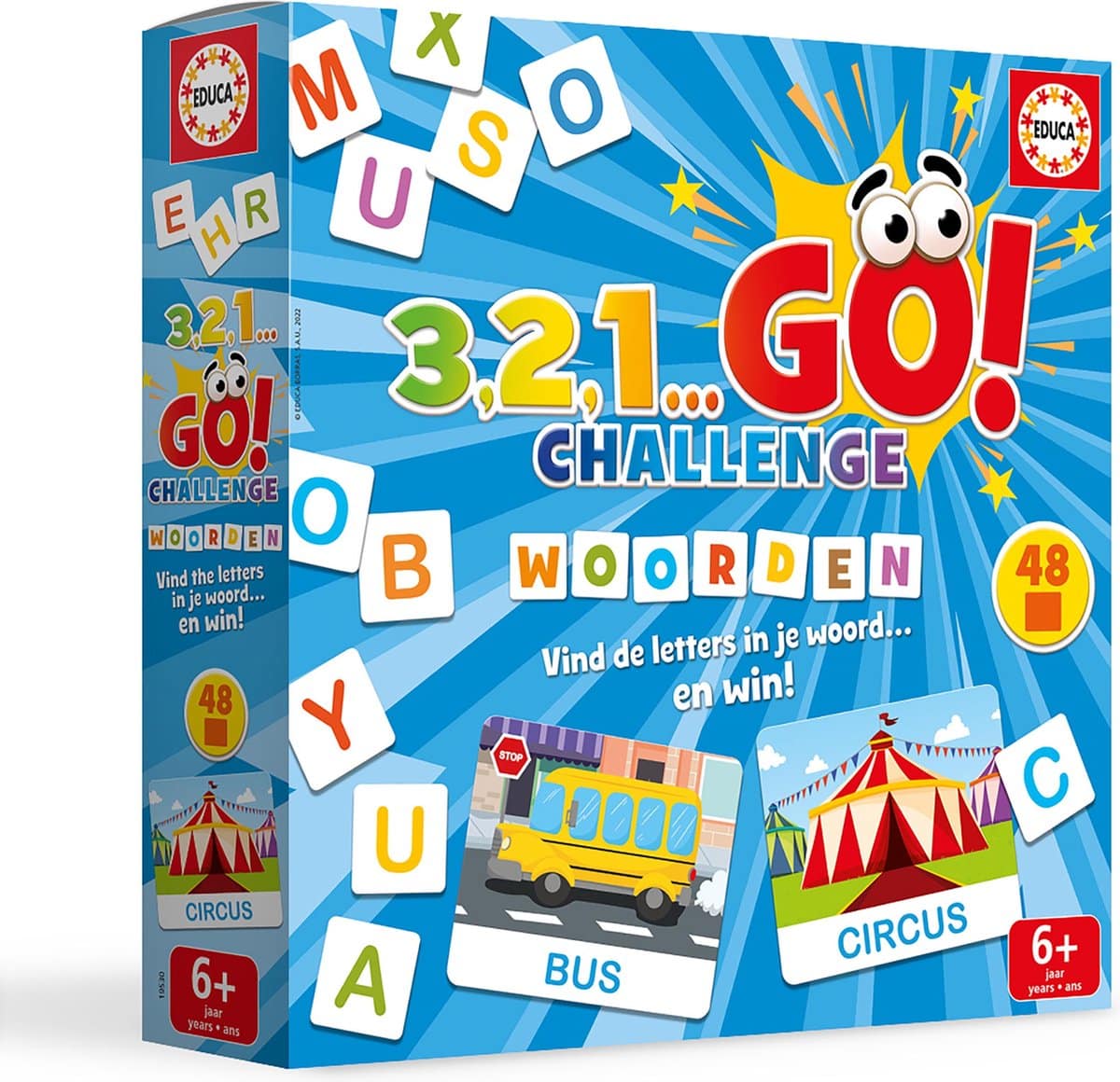 Intro kun spil 3-2-1 gå udfordre puslespil med ord