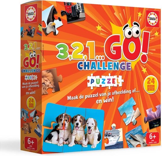 Intro kun spil 3-2-1 go udfordringspuslespil