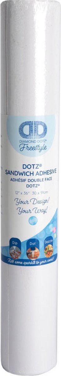 Diamond dotz® diamant dotz dobbeltklæbende folie - diamantmaling - 91x30 cm