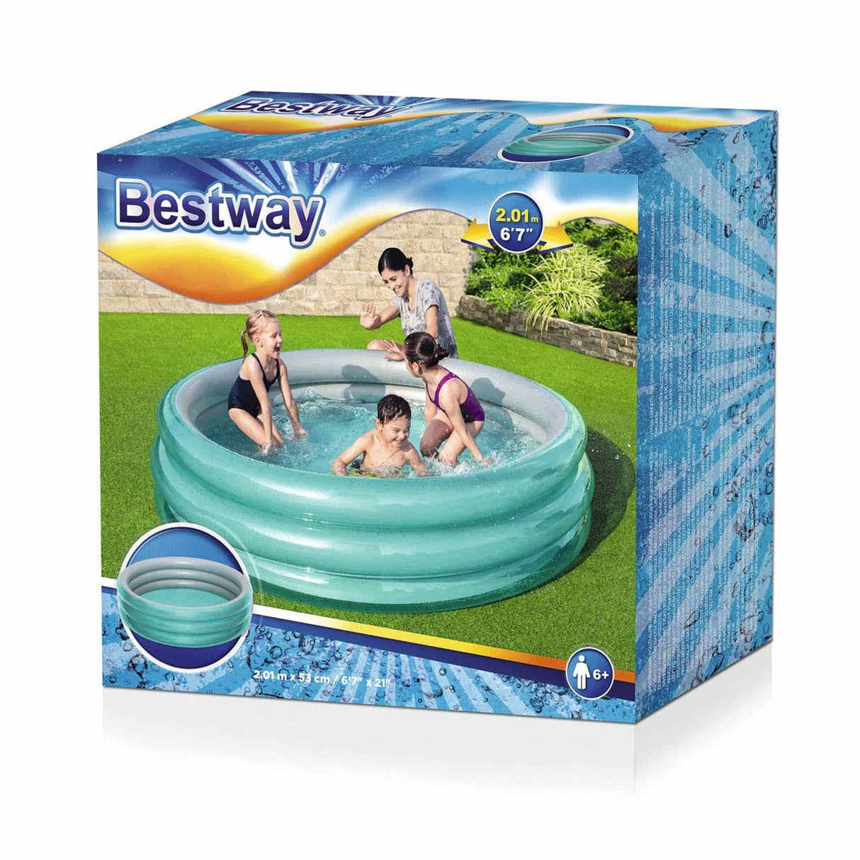 Bestway børnepool rund stor metallic, 201cm