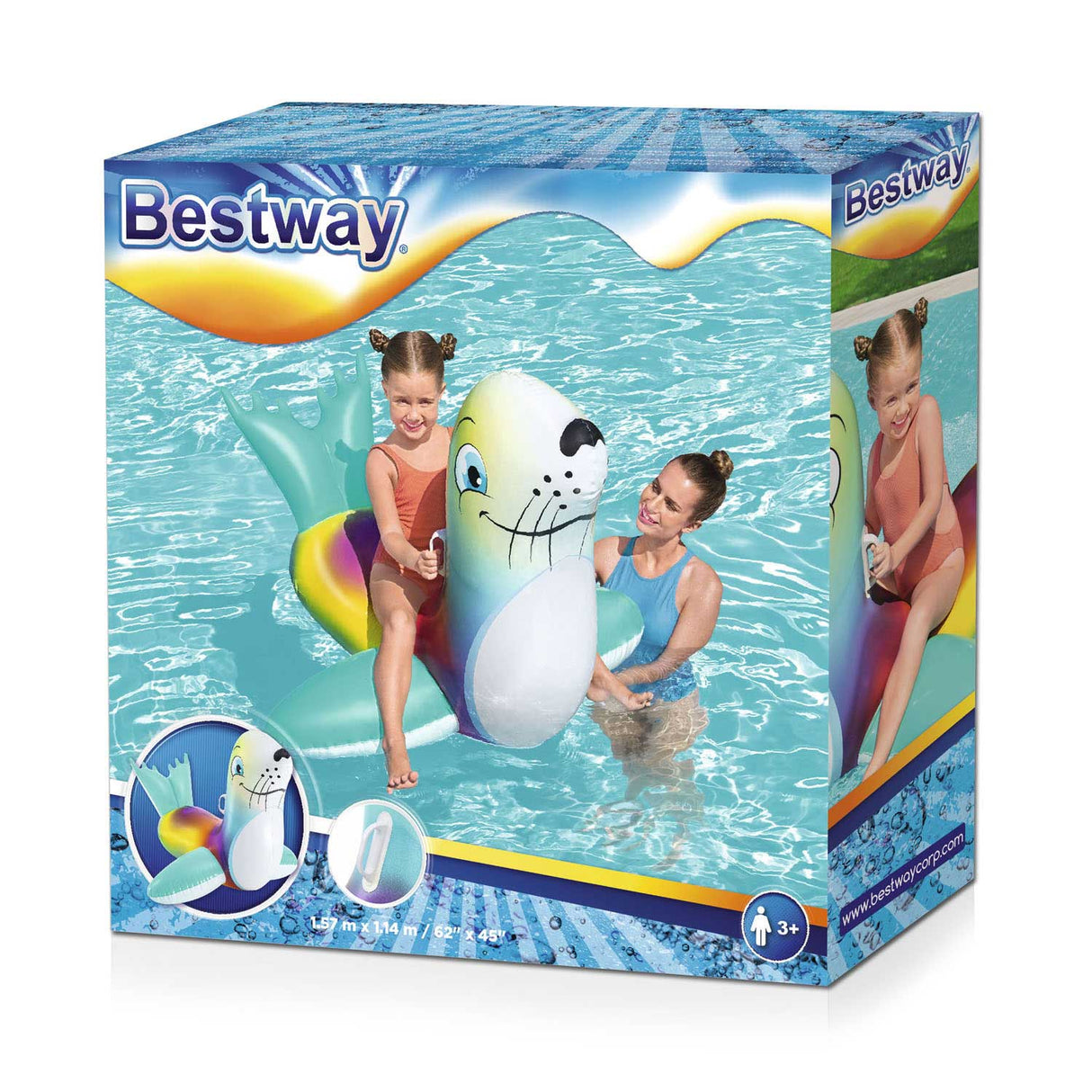Bestway oppustelig figurforsegling ride-on