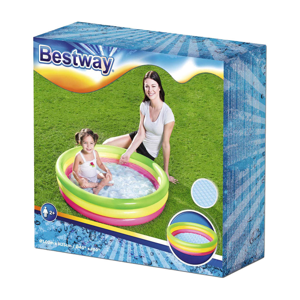 Bestway børnepool runde farver, 102cm