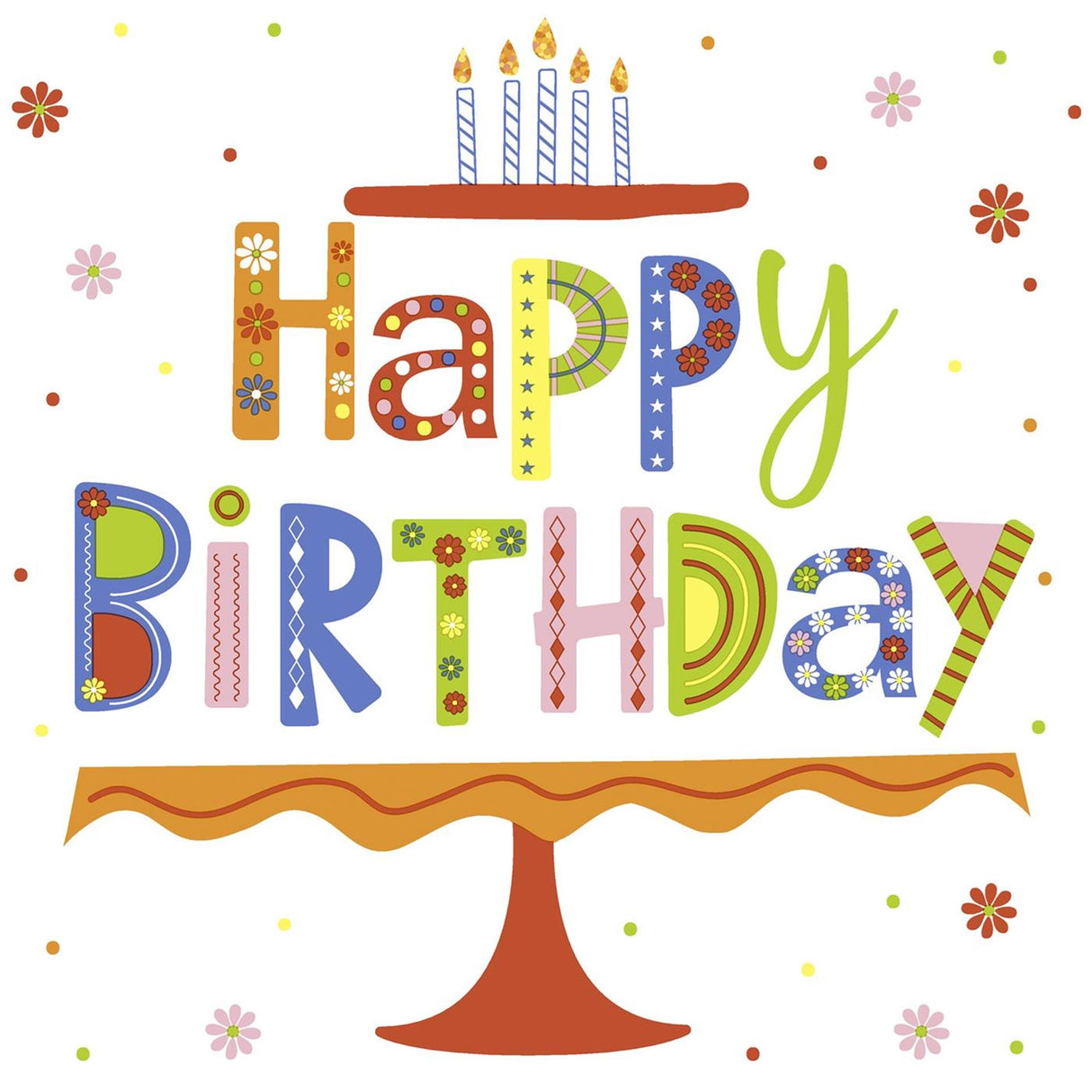 Duni servietter happy b-day farve 33x33cm 20 stk