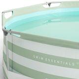 Swim Essentials luksusgrøn stribet swimmingpool rundt