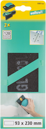 Wolfcraft gitter | sc | k120 | 93 x 230 mm | 2 stk - 1997000