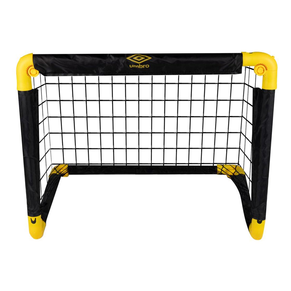 Umbro fodboldmål - fodboldmål 50 x 44 x 44 cm - foldbart fodboldmål - nemt at opbevare - fodboldtræningsmål til børn og voksne - plastik - sort gul