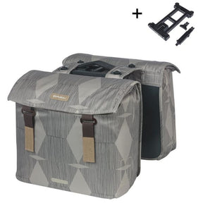 Basil dobbelt cykeltaske elegance mik 40 - 49 liter - chateau taupe
