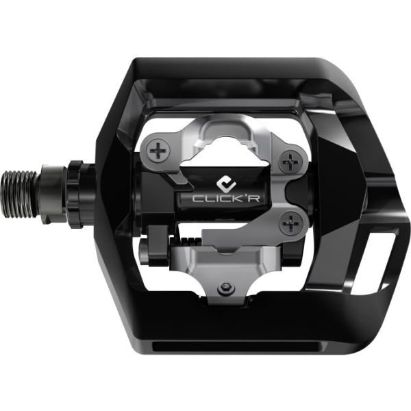 Shimano pedalsæt click'r T421 platform + enkeltsidet SPD med SM-SH56 plader - sort