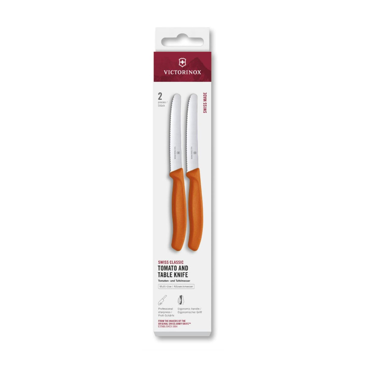 Victorinox tomat bordkniv 2 styk orange takket