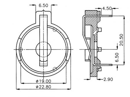 Knapcelle batteriholder