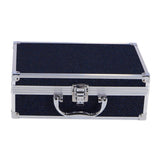 Casuelle make-up etui i aluminium mørkeblå glitter