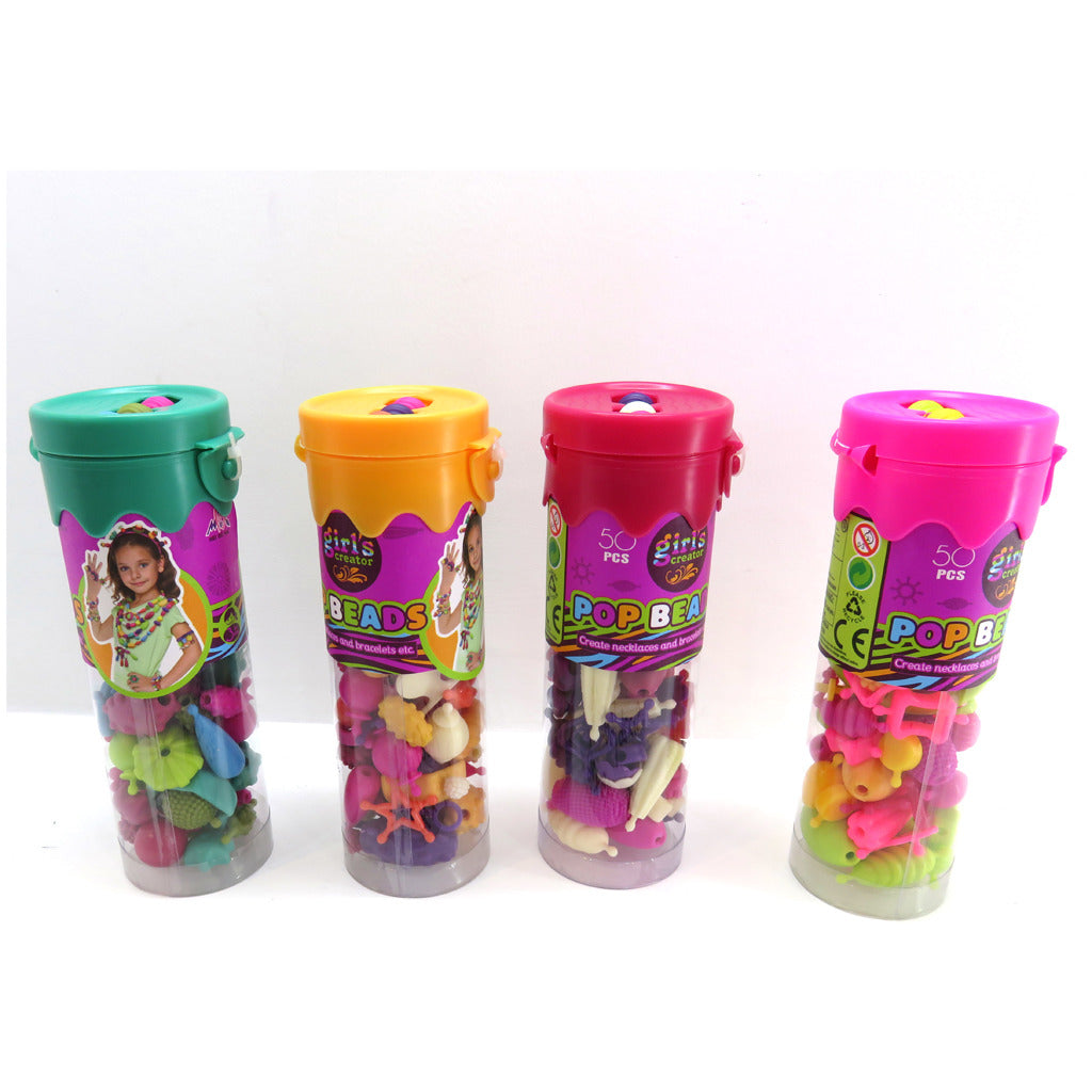 Basic Girls Creator Stringing Beads Pop Beads i Tube 50 stykker