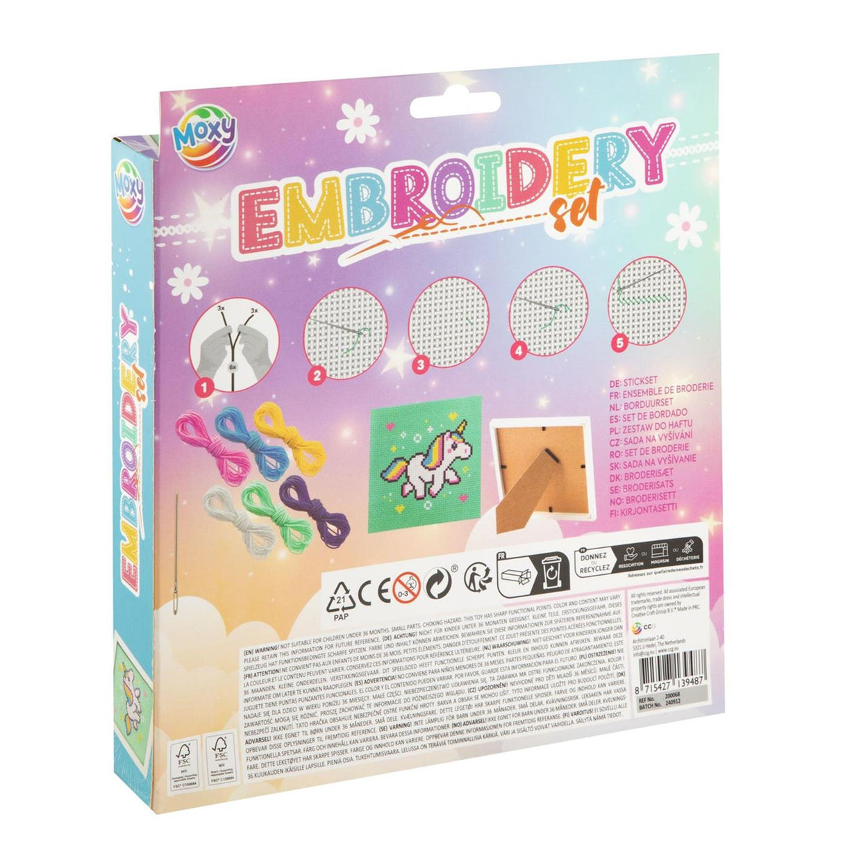 Moxy broderisæt i ramme 15x15cm