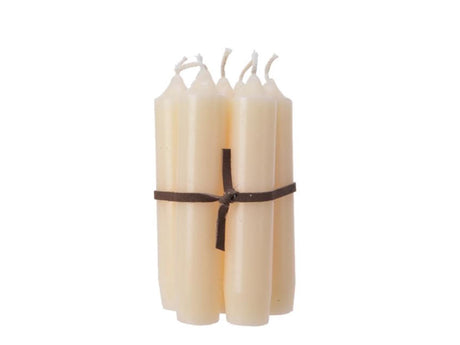 Decoris spids stearinlys bundt af 7 stykker 6,5x6,5x11cm creme