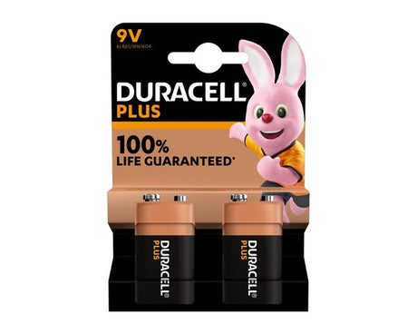 Duracell plus 100% 9v 2-pak 6lr61 (10 stk.)