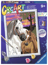Ravensburger creart sunset horses - maling efter tal for børn
