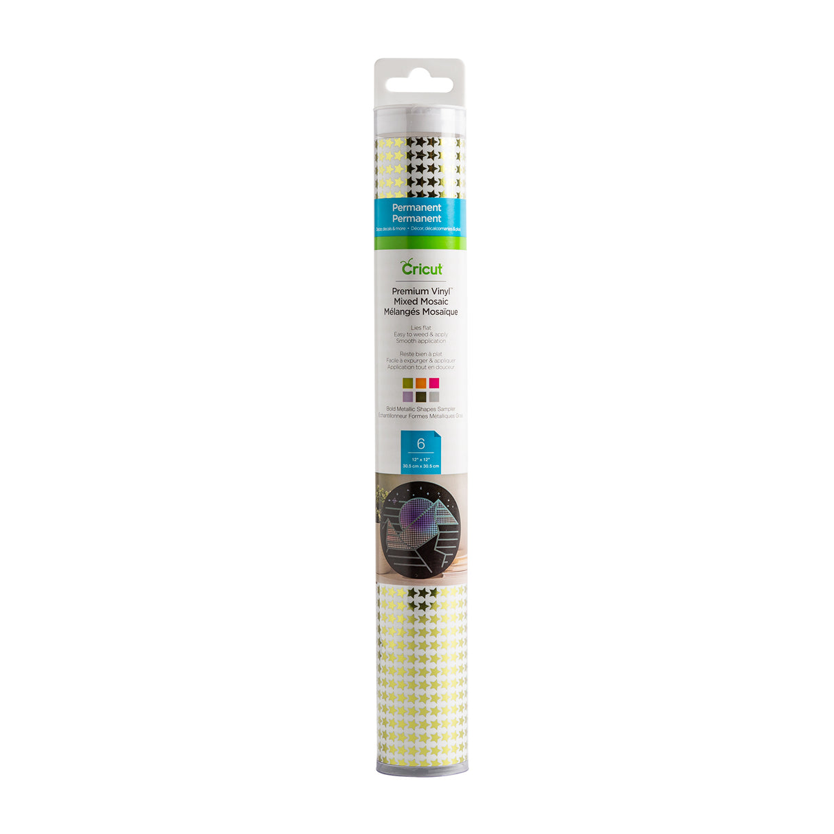 Cricut • premium vinylmosaik permanente 30,5x122 cm metalliske former