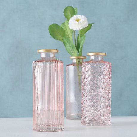 Boltze home vase elsker h13cm glas pink