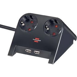 Bordstikdåse brennerstuhl usb oplader 1,8m sort