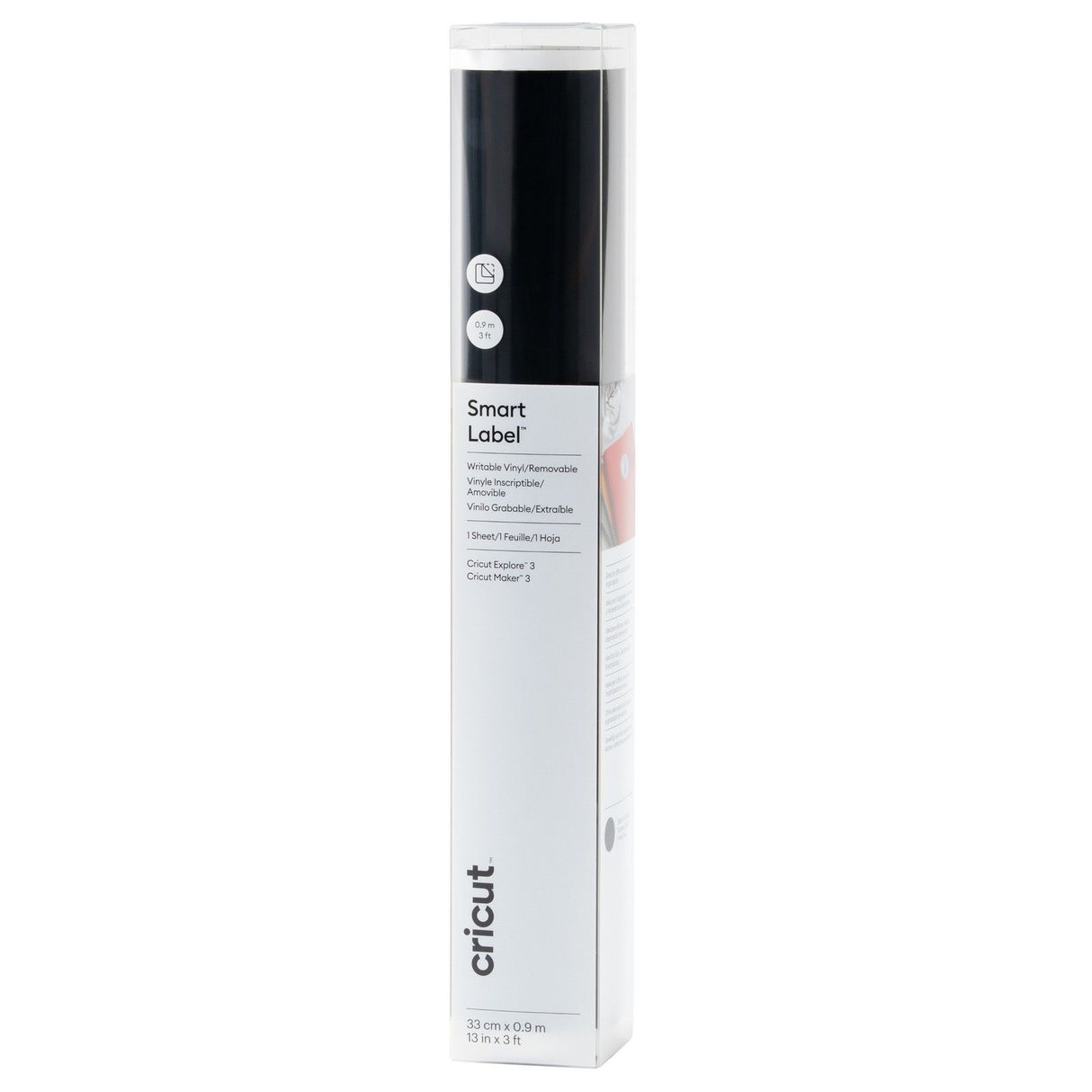 Cricut • smart label aftagelig skrivbar vinyl 91x33cm sort