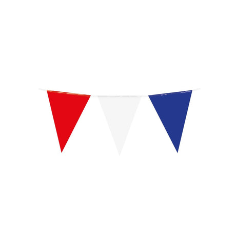 Paperdreams party vlag - rood wit blauw 10 meter pe polyetheen