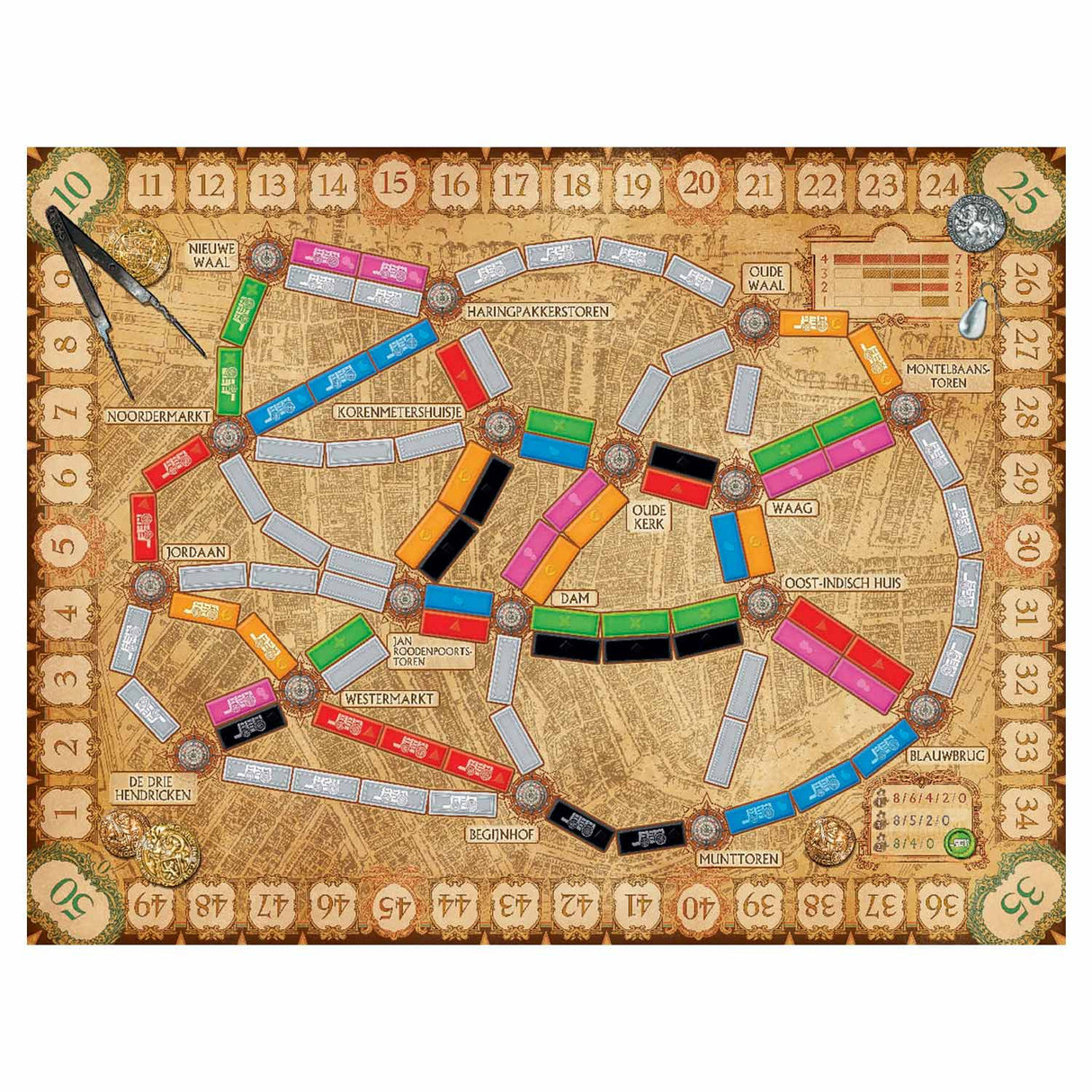 Days of Wonder Ticket to Ride Amsterdam – hollandsk brætspil for 2 til 4 spillere - hurtigt strategispil fra 8 år - spil i 1600-tallets Amsterdam