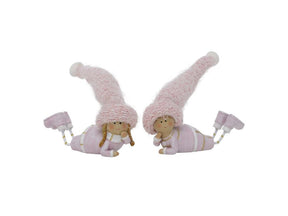 Boltze hjemmestatue barn med spids hat h8cm pink