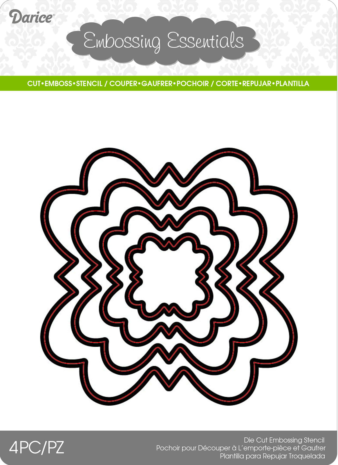 Darice • udstanset stencil floal 103x103mm